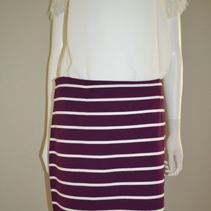 NWT Banana Republic Purple & White Striped Skirt